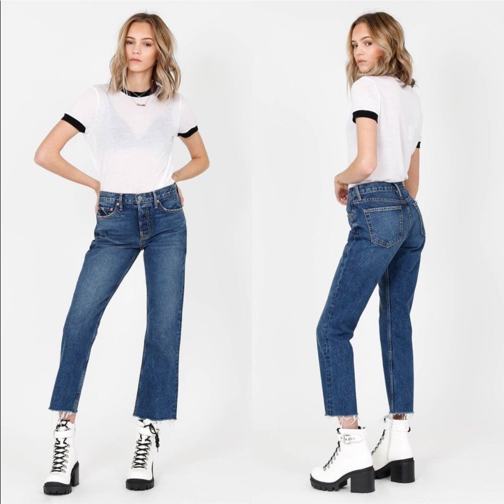 GRLFRND Tatum Mid Rise Micro Boot Jeans 29